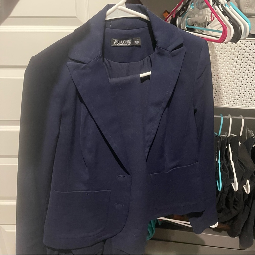 New York & Co Navy Blue Suit Set